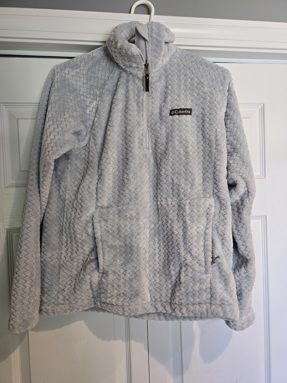 Columbia Light Blue Plush Half-Zip Fleece Jacket